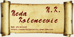Neda Kolenčević vizit kartica